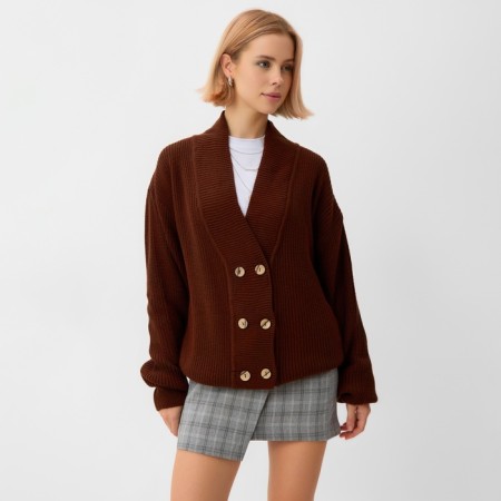 Jumper Female Minaku: Casual Collection Color Chocolate, Rr. 44