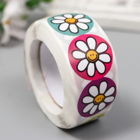 Stick Paper "Chamomile" d = 2.5 cm 500 pcs in a roll 3x6.5x6.5 cm-1