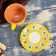 Tea couple Rishtan ceramics "Flowers", 100 ml, (plate 10cm, cup 7.5cm), yellow