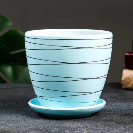 Flower pot "Magnolia" Blue, 1.4 liters-1