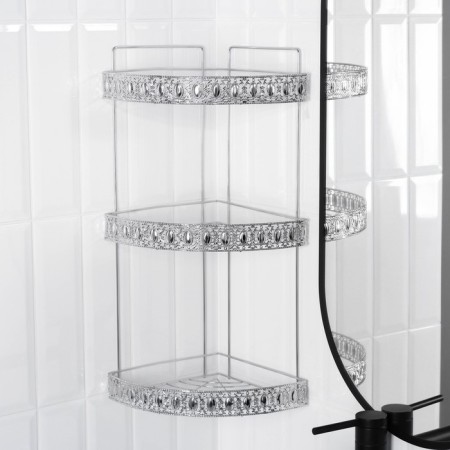 Corner regiment 3-tier shade, 23 × 23 × 56 cm, color chromium-5