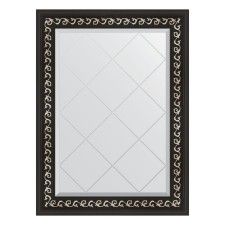 Mirror with engraving in the baguette frame, black Ardeko 81 mm, 65x87 cm