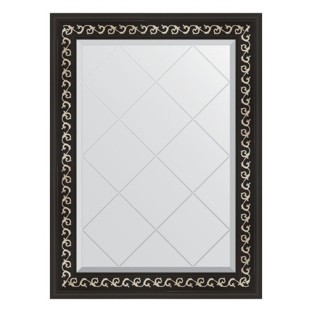 Mirror with engraving in the baguette frame, black Ardeko 81 mm, 65x87 cm