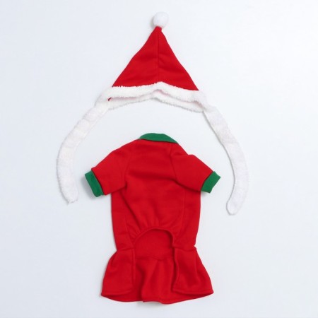 New Year's costume "Snow Maiden" for dogs, size L, red (DS 34, Osh 30, OG 44 cm)-6