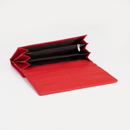 Women's wallet on magnets, red color-3