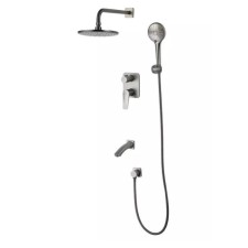 Lemark Bronx LM3722GM bathtub, single -leaf, tropical shower, built -in, chrome