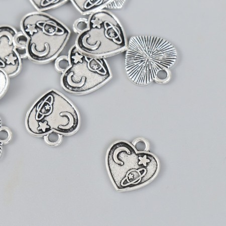 Decor for creativity Metal "Space Heart" silver 1.2x1.3 cm