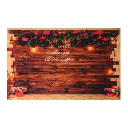 Photophone Vinyl "Peonies and flashlights on the plank wall" 80x125 cm