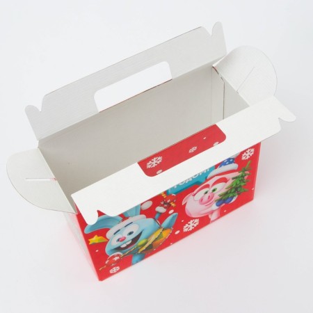 New Year. Gift box New Year's casket simple "Smeshariki" license 23 x 10 x 16.5 cm (+4.5 cm).-3