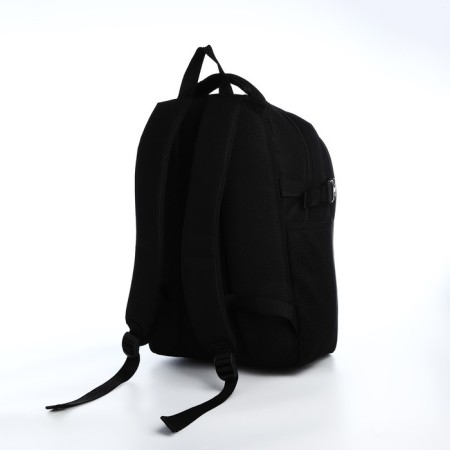 Youth backpack from textiles, rise, 2 lightning departments, 3 pockets, black color-1