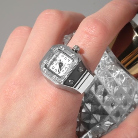 Ring "Time" watch square, color silver