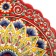 Largan Rishtan ceramics "Flowers", 31 cm, red, corrugated