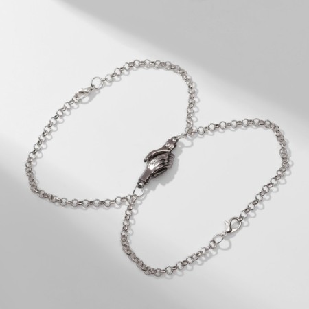 Bracelets "Demetrons" on a magnet, handshake, gray-silver color, 20 size-1