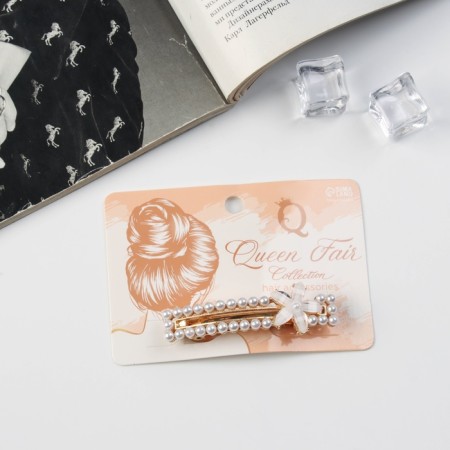 Hair hair clip "Hionia" beads, 6.5 cm-2