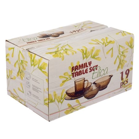 Elica table service, 19 items, brown color-8
