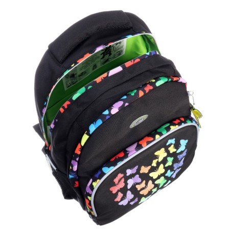 School backpack, 40 x 27 x 20 cm, Grizzly, ergonomic back, laptop department, black-13