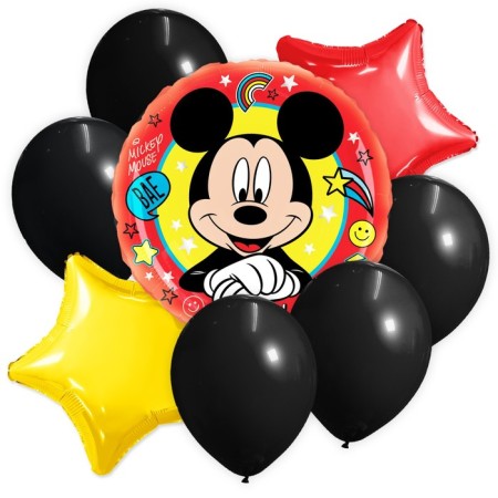 Bouquet of balls "Mouse", foil, latex, set of 8 pcs., Mickey Mouse-1