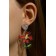 Acrylic earrings "flowers" drawn, colored in silver