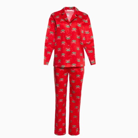 Pajama New Year's Women's KAFTAN cars, red color, size 48-50-11