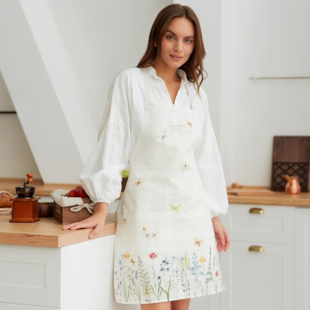 Apron "Ethel" Wild Flowers 60x70cm, 100% HL, reps 220 g/m2-1