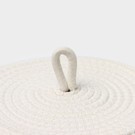 Basket for storage ladled handmade LadOM "BALL", 21 × 21 × 11 cm, beige color-3