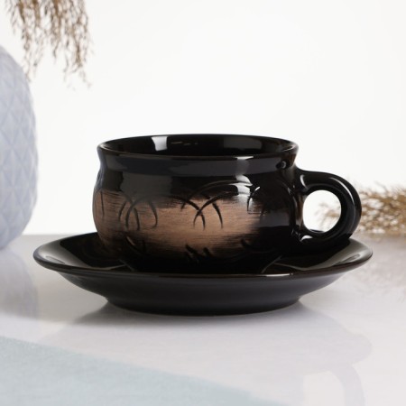 Tea couple "Borisovskaya" 0.25l / 9x6cm + saucer 15cm, old