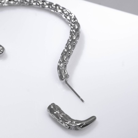 Earring "Kaff" Snake, Silver Color-2