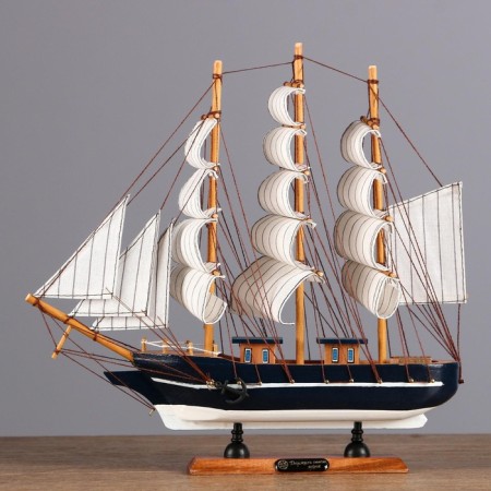The ship Souvenir medium "Freya", the sides are blue, 33x31x5 cm, mix-8