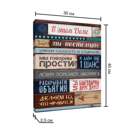 Photo -panel picture Rules at home 30x40-1
