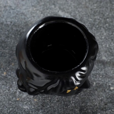 Kashpo - Organizer "David's head" Black with gold, 11x10x11cm-5