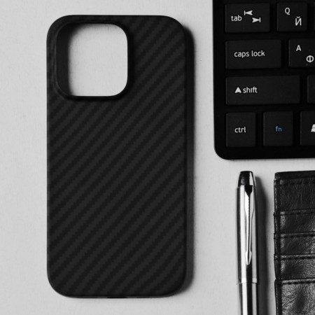 Hoco Case for iPhone 14 Pro, Kevland texture, Magsafe support, black-2