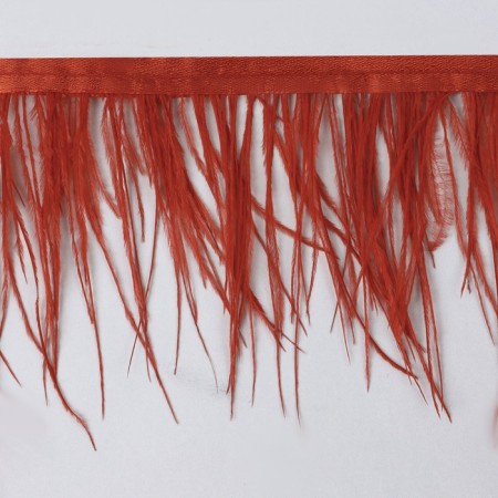 Braid with ostrich feathers, 8-10 cm, 5 ± 0.5 m, red color-2