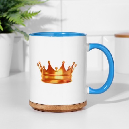 Sublimation mug "The king is just a king", a volume of 320 ml, a blue bottom-2