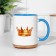 Sublimation mug "The king is just a king", a volume of 320 ml, a blue bottom