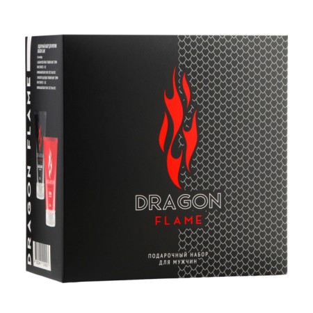 Gift set of men's Dragon Flame: shower gel, 150 ml + balm after shaving, 150 ml-3