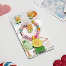 The kit of children's “chosen” 4 items: hairpin, clips, bracelet, ring, flowers, color