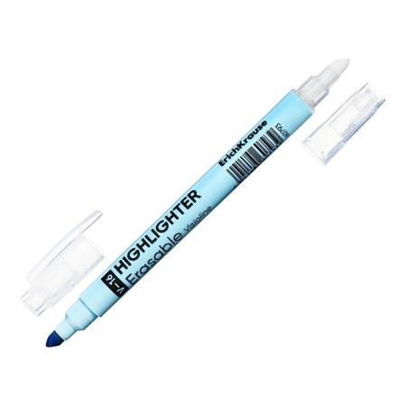 Double-sided marker textbook 4 mm, Erichkrause, "Visioline V-16 Erasable Pastel" Blue color-3