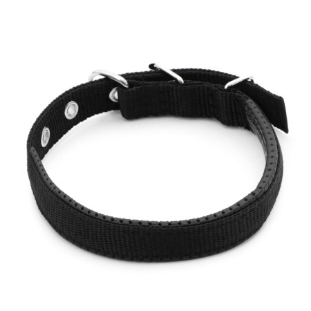 Collar "comfort" combined (polyester, artificial leather), 45 x 2 cm, Osh 33-39 cm, black 60-2