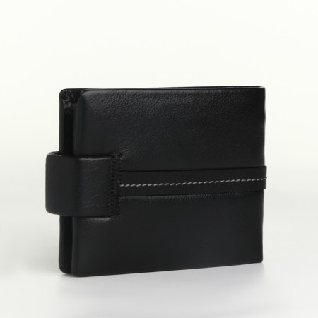 Male purse on the button, black color-1