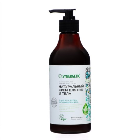 Hand and body cream natural Synergetic sandalwood and juniper berries, 380 ml