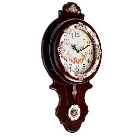Wall-wall watches with a pendulum, 2 batteries, 56 x 30 x 28 cm, D-20 cm, brown-1