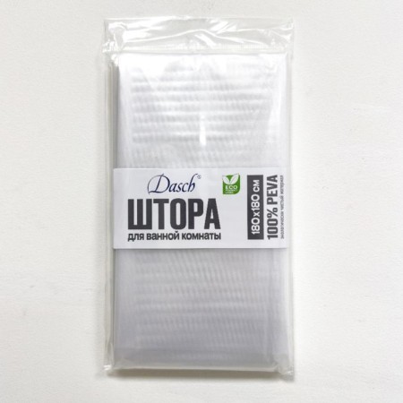 Штора для ванной Dasch, PEVA, 180х180 см, дымчато-белый-1