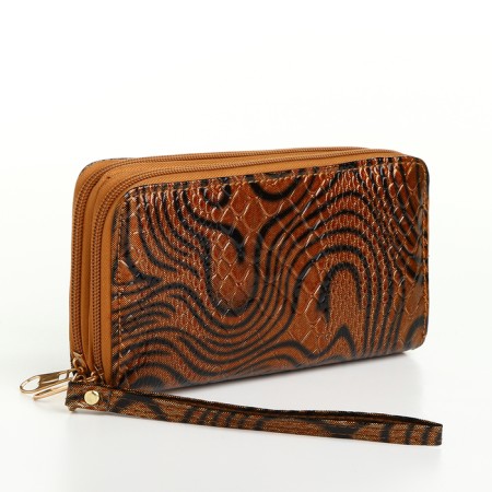 Women's wallet on lightning, brown color