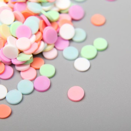 Decor for creativity plastic "Bright circles" set 20 g, D-5 mm, mix-1
