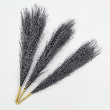 Pampas artificial grass, height 43 cm, 5 brushes, dark gray color-2