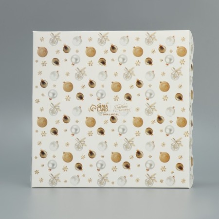 Box for confectionery products with PVC Happy New Year, 21 x 21 x 3 cm, new year-6