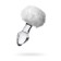 Sexus Glass anal plug, glass, with a white tail, transparent, 14 cm, d = 4 cm