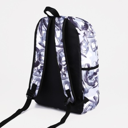 School backpack from textiles on lightning, 3 pockets, black color-3