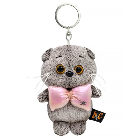 Keychain - Children's soft "bass with a voluminous bow", 15 cm