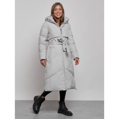 Coat insulated winter female, size 44, color light gray-2